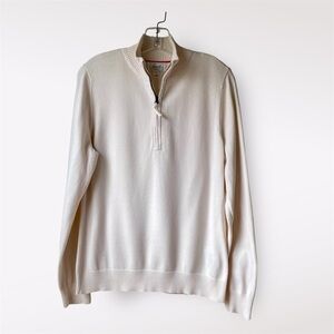 Foxcroft Women’s 100% Supima Cotton Quarter Zip Sweater Cream Size L